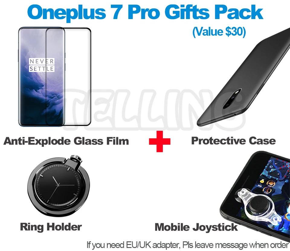 Подарки Global Oneplus 7 Pro смартфон Oxygen Android 9 Snapdragon 855 Восьмиядерный 6,6" 3120x1440 изогнутый край OTA 30 Вт телефон