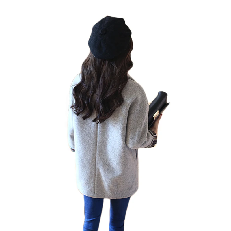 2018 autumn women coats,European fashion Female woolen jackets Embroidery outwear winter grey coats cashmere coat femme C0361