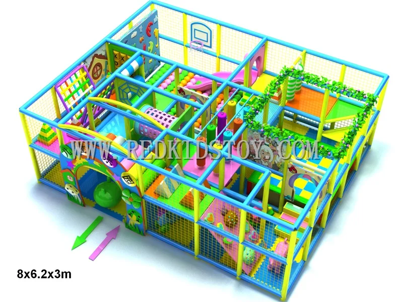 

Exported to Chile Indoor Playground for Kids Children Indoor Naughty Castle Golden Factory HZ-4221