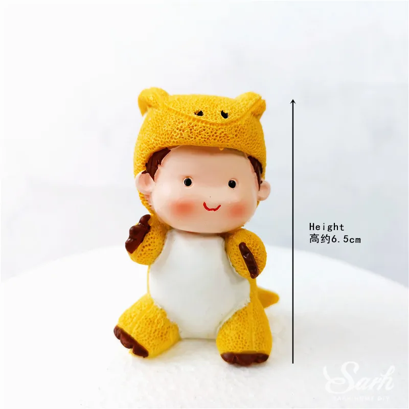 Dinosaur baby yellow Ins/украшение для малышей в виде динозавра, украшения для дня рождения детей, украшение для торта в виде растения и мира для детей, милый подарок для вечеринки в честь Дня Рождения - Цвет: Dinosaur baby yellow