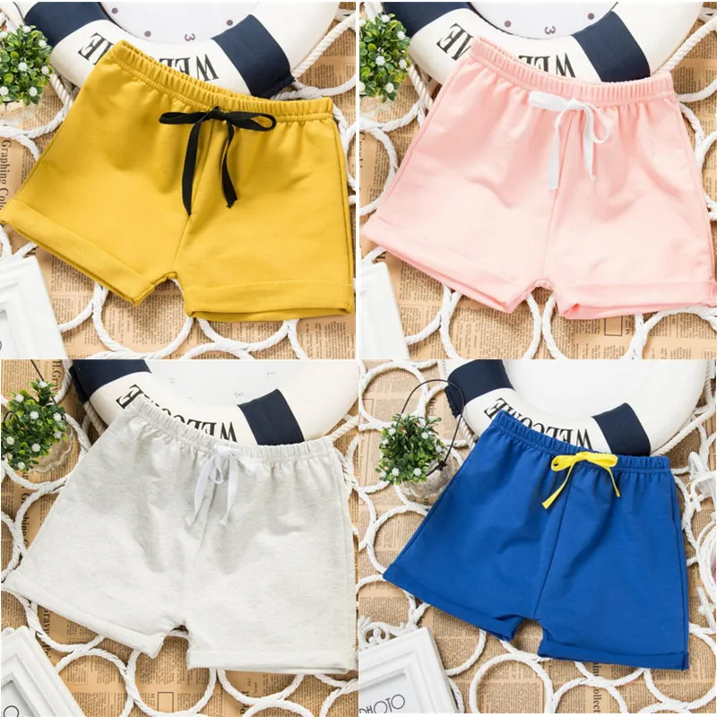 

Cotton Baby Pants Trousers Summer Kids Baby Shorts 0-4T Solid Color Elastic Pants Baby Clothing