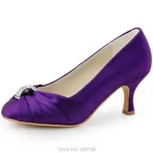 Frau Schuhe Lila Weiße Mittlere Ferse Strass Pumpen Satin Brautjungfer Abendkleid Schuhe frauen Hochzeit Brautschuhe HC1526 Marineblau