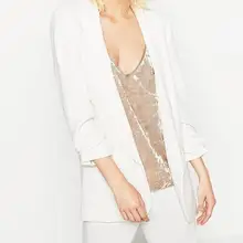 Wishbop Новая мода розовый воротник с лацканами Женская куртка с закатанными рукавами с наплечниками рукава и передние карманы с клапаном