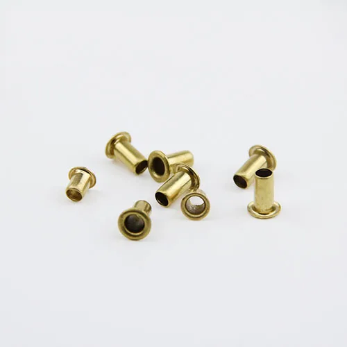 100pcs M5 5mm12mm Length Hollow Brass Rivet Double Hole Rivets Single