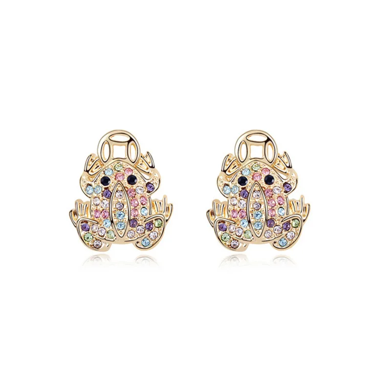 Xingzou Chinese Vintage Lucky Toad Stud Earrings for Female Jewelry Desginer Women Aretes