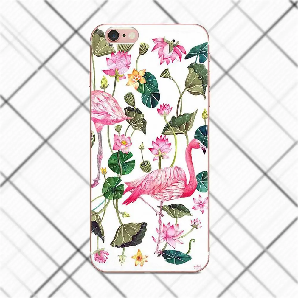 Tpwxnx For LG G2 G3 mini spirit G4 G5 G6 K4 K7 K8 K10 2017 V10 V20 V30 Cover Colorful Tropical Plants Flower Flamingos