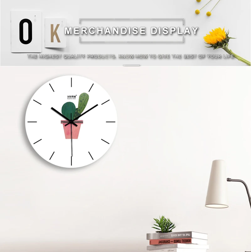 Fresh Plants Wall Clock Modern Design Retro Home Decor Decorations Living Room Wall Clock Digita Wall Watches Home Decor 50Q148