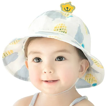 

Fruit Panama Baby Girls Hat Cute Baby Girls Bucket Hat Wide Brim Lace Up Boys Cap Summer Sun Panama Cap Baby Girls Clothing 2018