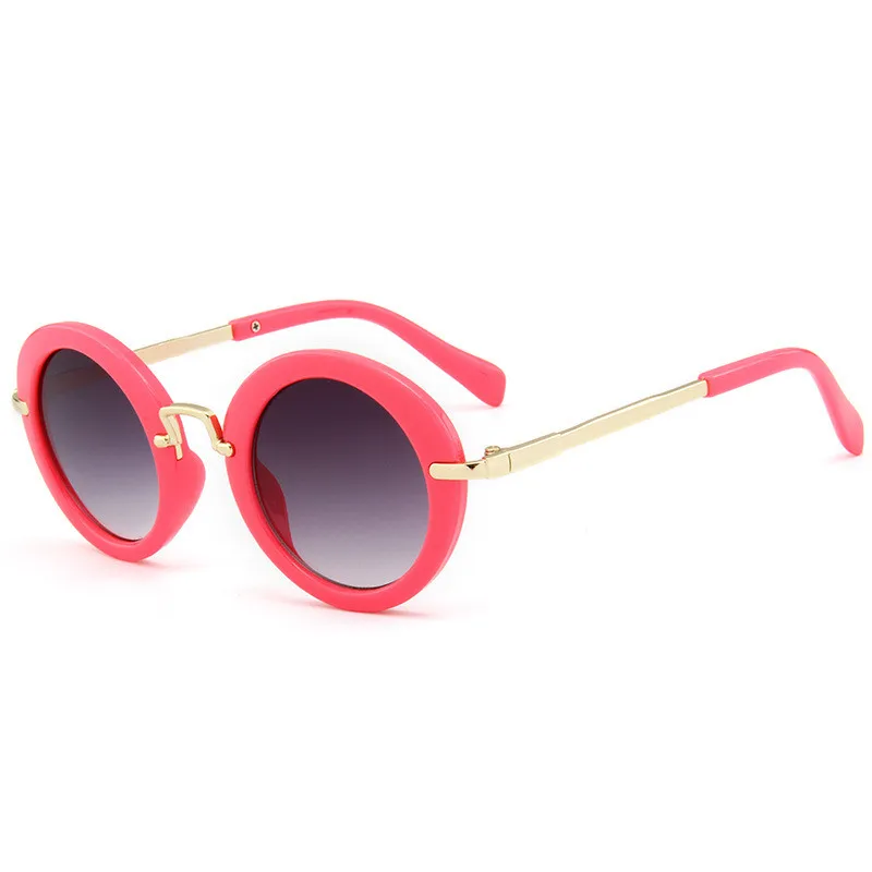 Oulylan, детские солнцезащитные очки для мальчиков, брендовые Детские Круглые Солнцезащитные очки для девочек, детские защитные очки UV400, Детские ретро очки - Цвет линз: Красный