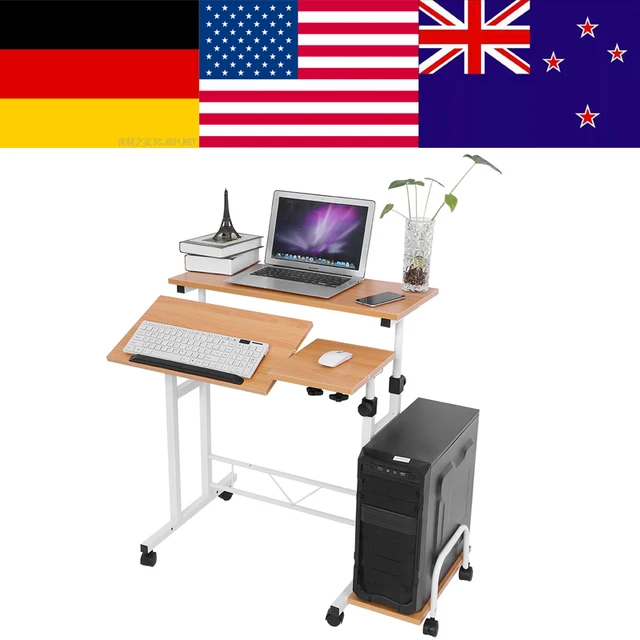 stable height adjustable mobile laptop computer standing desk for
