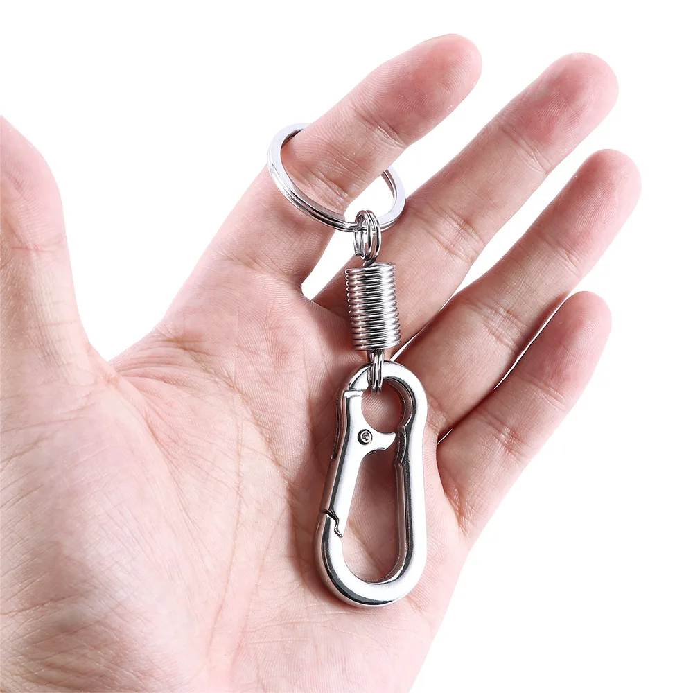

Excellent quality Stainless steel Gourd Buckle carabiner keychain Waist Belt Clip anti-lost buckle hanging retractable keyring