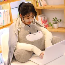 Милая мультяшная поясничная подушка с ворсом, одеяло, мягкая плюшевая подушка, Набивка в форме животного, хомяк, кот, Kawaii, подушка, игрушка для девочек, подарки