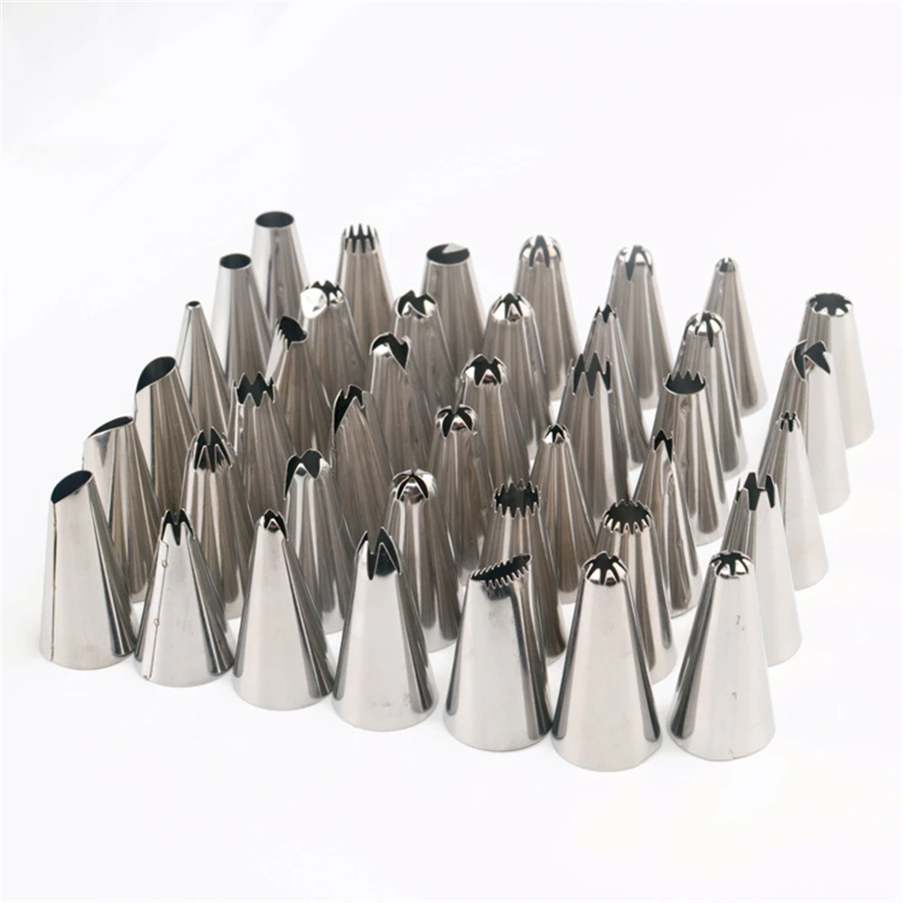 

Large Piping Nozzles Tips Cake Decorating Tools Icing Piping Pastry Nozzles Stainless Steel Set Tulip For Cupcake Cream 48pcs