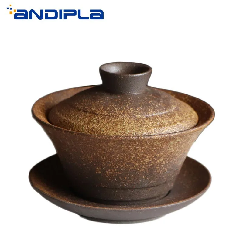 130 мл винтажная керамическая грубая керамика Gaiwan китайская лампа чайная