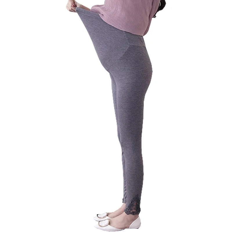 Modal Lace Maternity Leggings For Pregnant Women Clothes High Waist