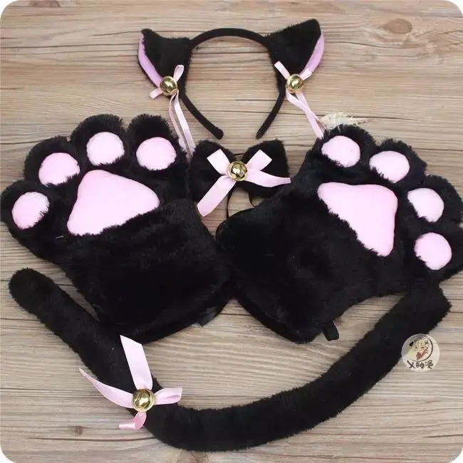 Gatinho кошка Горничная косплей ролевые игры traje аниме luvas pata cauda ухо партии gravata conjunto