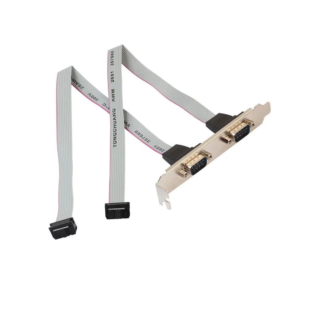 Dual DB9 IDC 10 PIN Cable SinLoon 2xDB9(RS232) Pin Male With Bracket Panel To 10 (6)