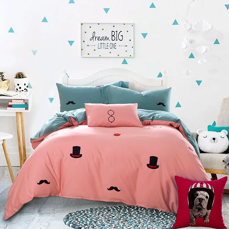 

Candy Color Pink Bedding Set/Simple Fashion 100% Cotton Duvet Cover Set/Bed Sheet/Pillowcase/Cozy Twin Queen King Size Beddings