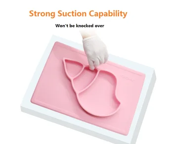 

2019 silicone plate integrated children's plate food-grade non-slip compartments plate conch pattern Non BPA FDA CE/EU ship free