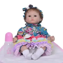 Новорожденная кукла 17 дюймов девочка Реалистичная Reborn Baby Doll Игрушки Силиконовые Мягкие хлопковые тела Reborn Bonecas малыш Рождественский