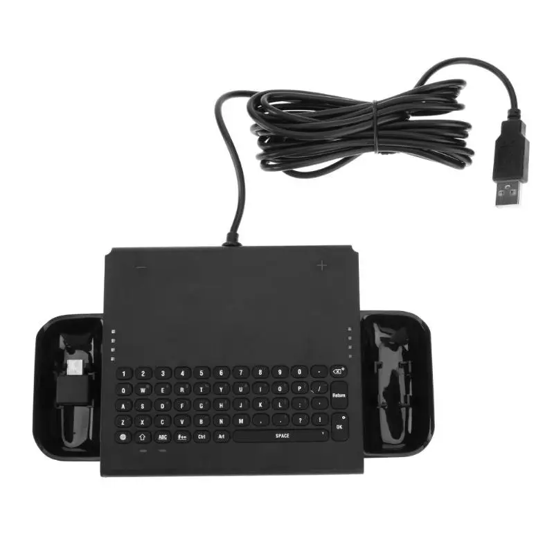 

VODOOL Lightweigh On-line Chatting Gamepad Keyboard Wired Ergonomic Black ABS Durable Keyboard for Switch Joy-Con Console