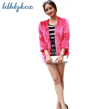 

Fur Coat Women Plus Size Imitation Raccoon Dog Fur Jacket 2018 Winter New Korean Office Short Slim Pockets Warmth Clothing CX605