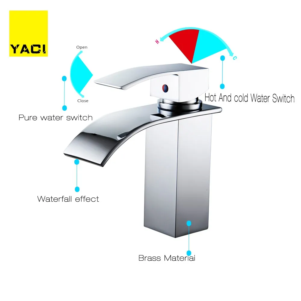 YACI 103 سطح جبل الشلال الحمام صنبور الغرور أحواض من الزجاج صنبور حوض خلاط الباردة والساخنة مياه الحنفية YACI 103 سطح جبل الشلال الحمام صنبور الغرور أحواض من الزجاج صنبور حوض خلاط الباردة والساخنة مياه الحنفية