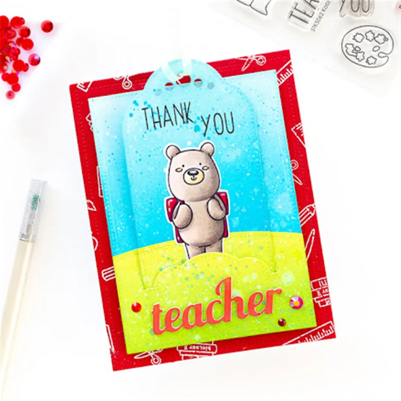 Naifumodo Word Teacher Script штампы для резки металла трафарет скрапбукинга букв DIY альбома
