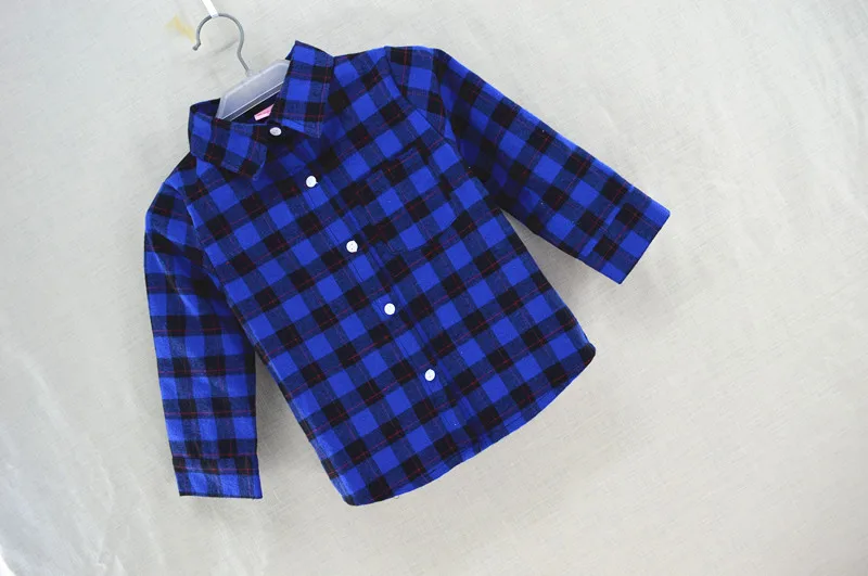 Новая детская хлопковая клетчатая рубашка, куртка повседневная рубашка для девочек корейская детская одежда для мальчиков, весна-осень