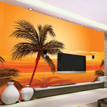 

Custom 3D Photo Wallpaper Southeast Asian Style Beach Sunset Photography Background Wall Decor Living Room Wall Mural Wallpaper