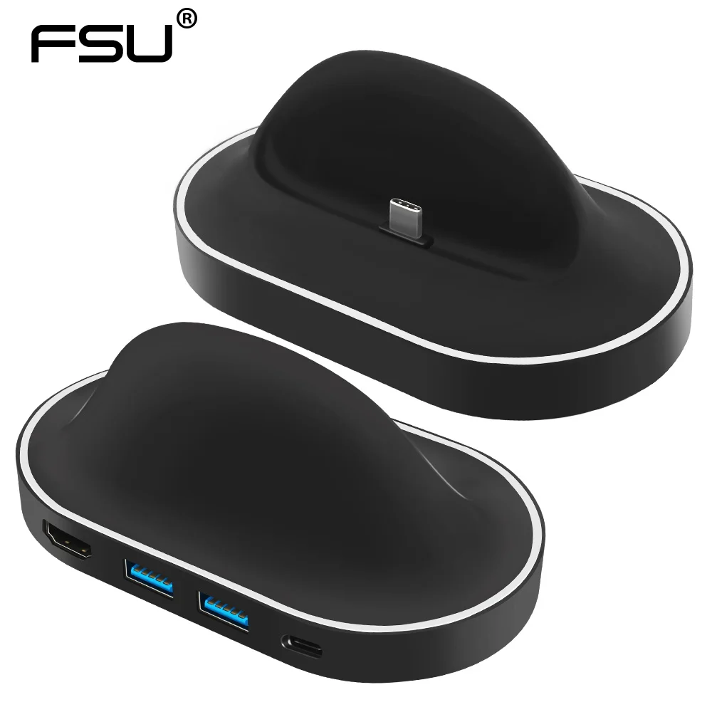 

FSU Usb Type C to HDMI 1080P 4K 2*USB 3.0 1*USB C dex station for desktop experience 2 USB 3.0 for S8 S9+ mate10/pro+