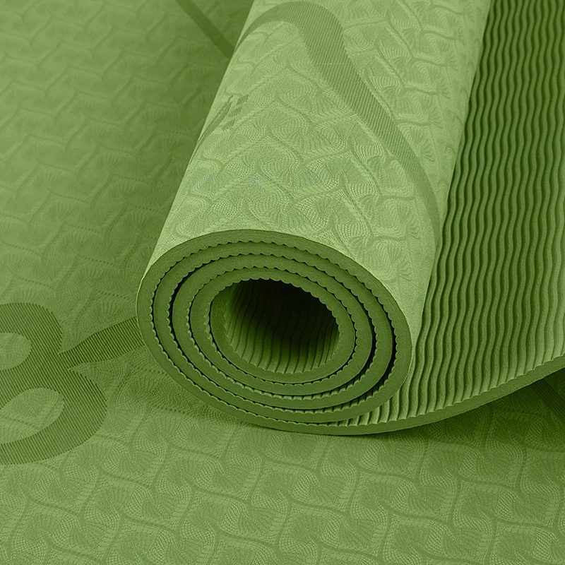 TPE Body Position Line Yoga Mat 6MM Single Layer Non-skid Environmental Exercise Pad 183*61 Home Outdoor Fitness Gymnastics Mats