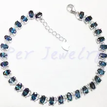 Натуральный браслет цепочка натуральный сапфир 925 серебро 0.35ct* 30 шт. драгоценный камень ювелирные украшения# Y190218002