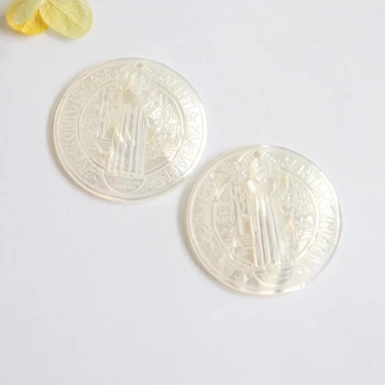 

25MM 100% Pure Mother Pearl Shell Natural Sea Shell Jesus Round Shape Jewellery Charms Jewelry Pendants