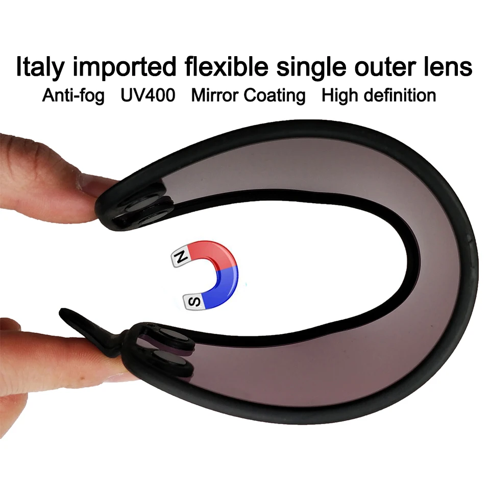 LOCLE Ski Lens Magnetic Dual-use Outer Lens for Snowboard Goggles Night Skiing Anti-fog UV400 Men Women Ski Glasses