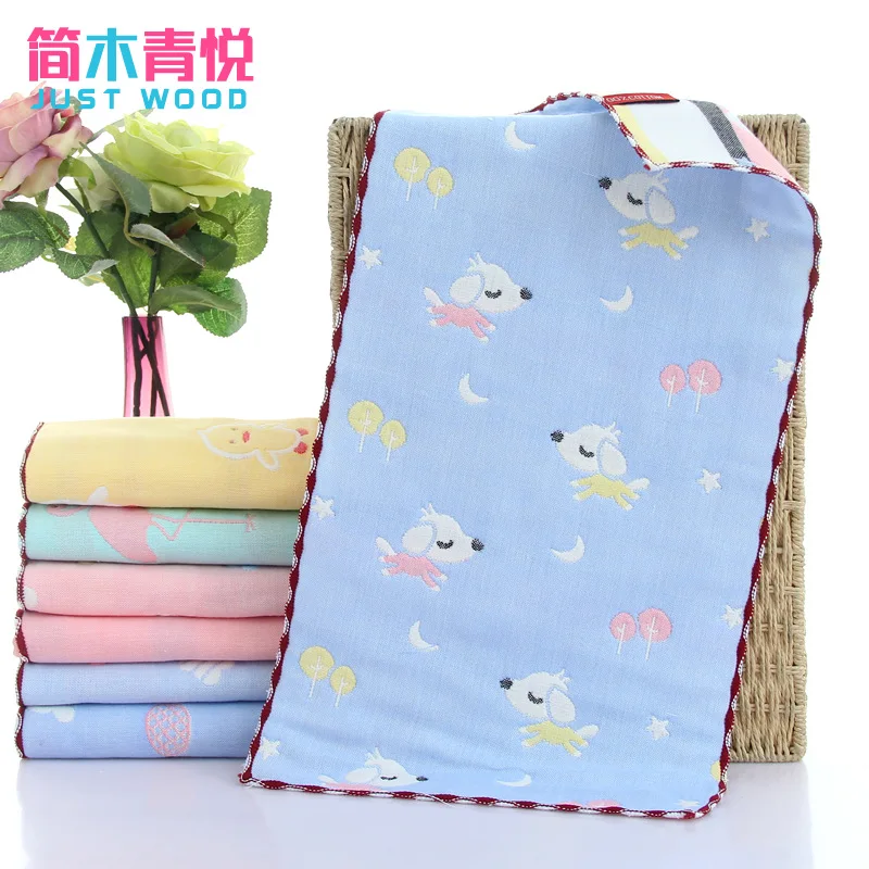 

Baby Cotton Six Layers Face Towel Muslin Gauze Infant Cartoon Feeding Scarf Saliva Towel Newborn Handkerchief Z004