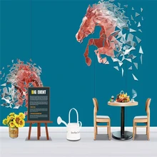 Декоративные обои Геометрическая голова лошади Ресторан Бар фон настенная живопись