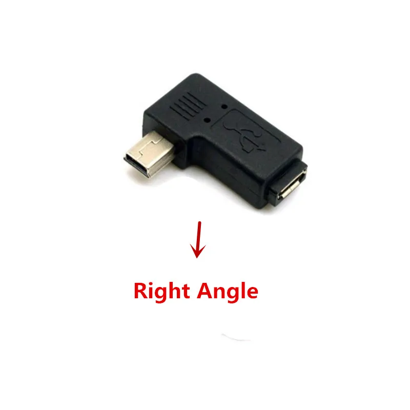 USB Micro 5Pin Женский к Mini 5Pin мужской 90 градусов угол правый адаптер конвертер 200 шт