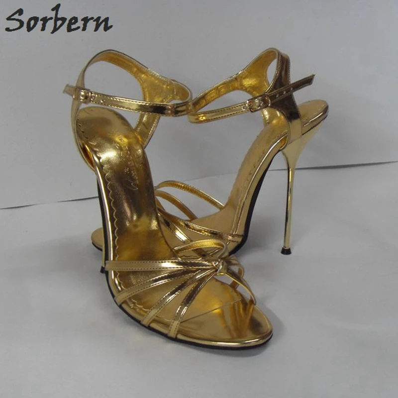 golden sandals heels