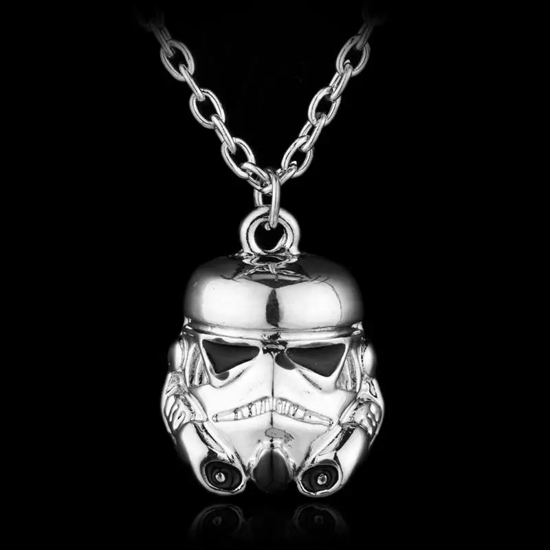 SILVER Millennium Falcon Star Wars ювелирные изделия Винтаж серебро Металл истребитель самолет кулон из фильма Готический стиль цепочки и ожерелья мужские - Окраска металла: SILVER