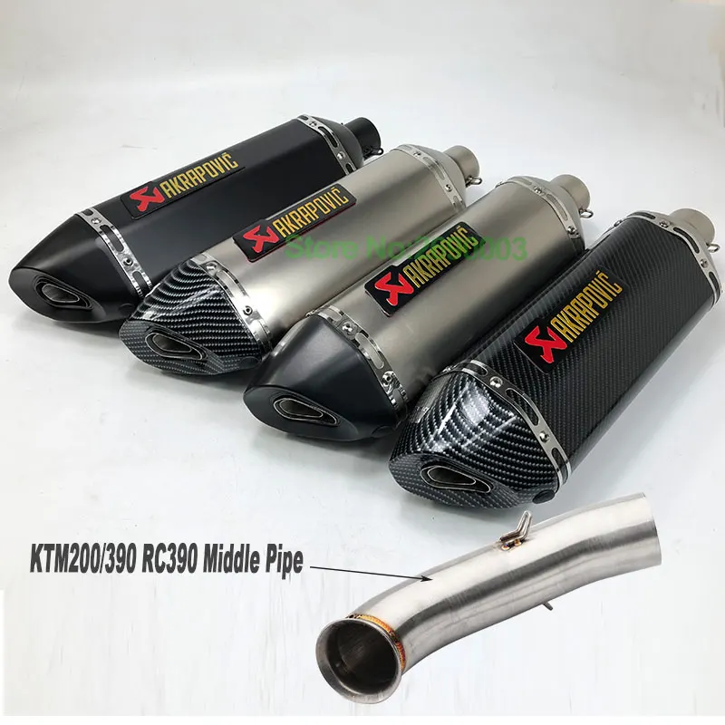 470 мм/380 мм мотоцикл Akrapovic выхлопная средняя труба мотоцикл глушитель для KTM DUKE 390 DUKE 200 250 DUKE RC390 RC390