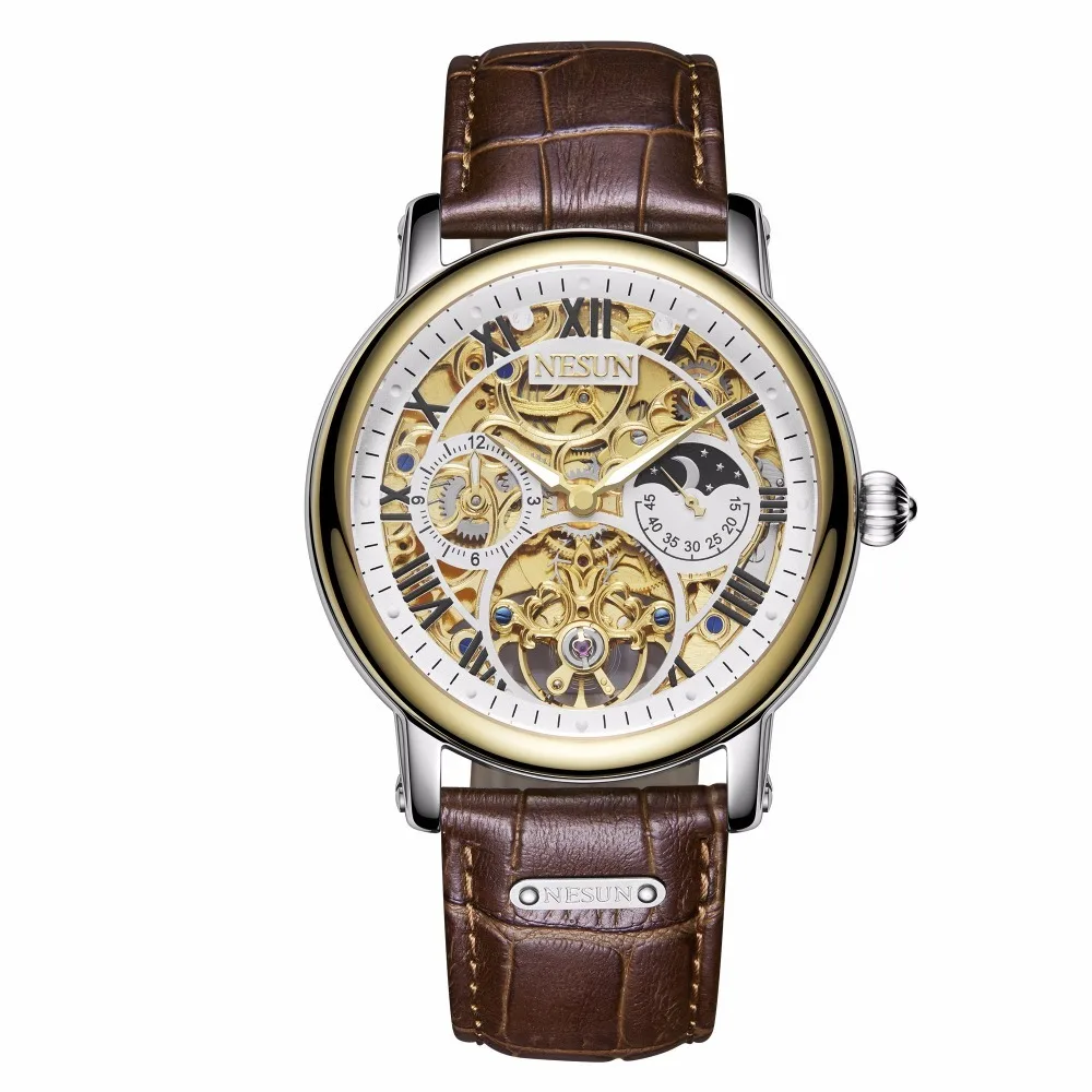 

NESUN Men's Watch Luxury Brand Automatic Mechanical Watches Men relogio masculino Multi-functional Tourbillon clock N9097-2