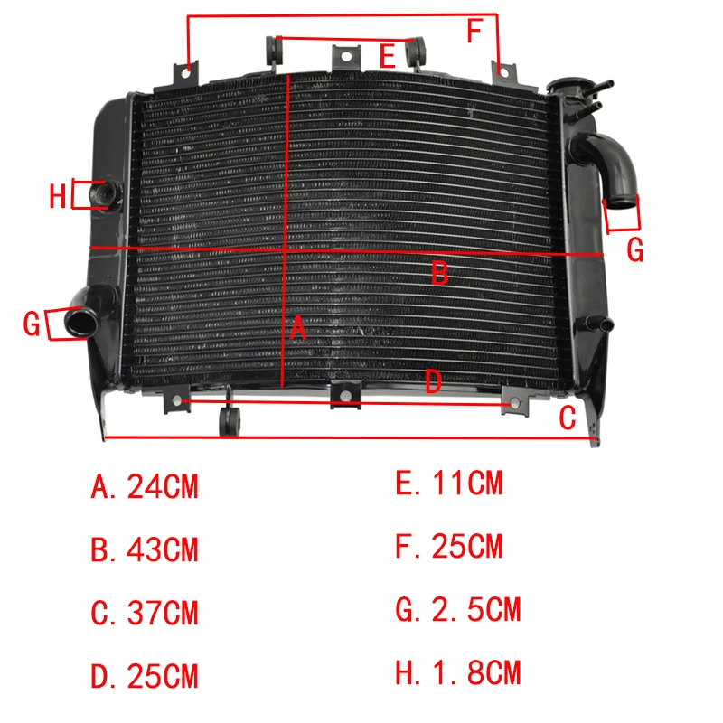 

LOPOR Motorcycle Aluminium Radiator Engine Cooler For Kawasaki Ninja ZX6R ZX-6R ZX-6RR ZX636 2003 2004 Motor Bike Replacement