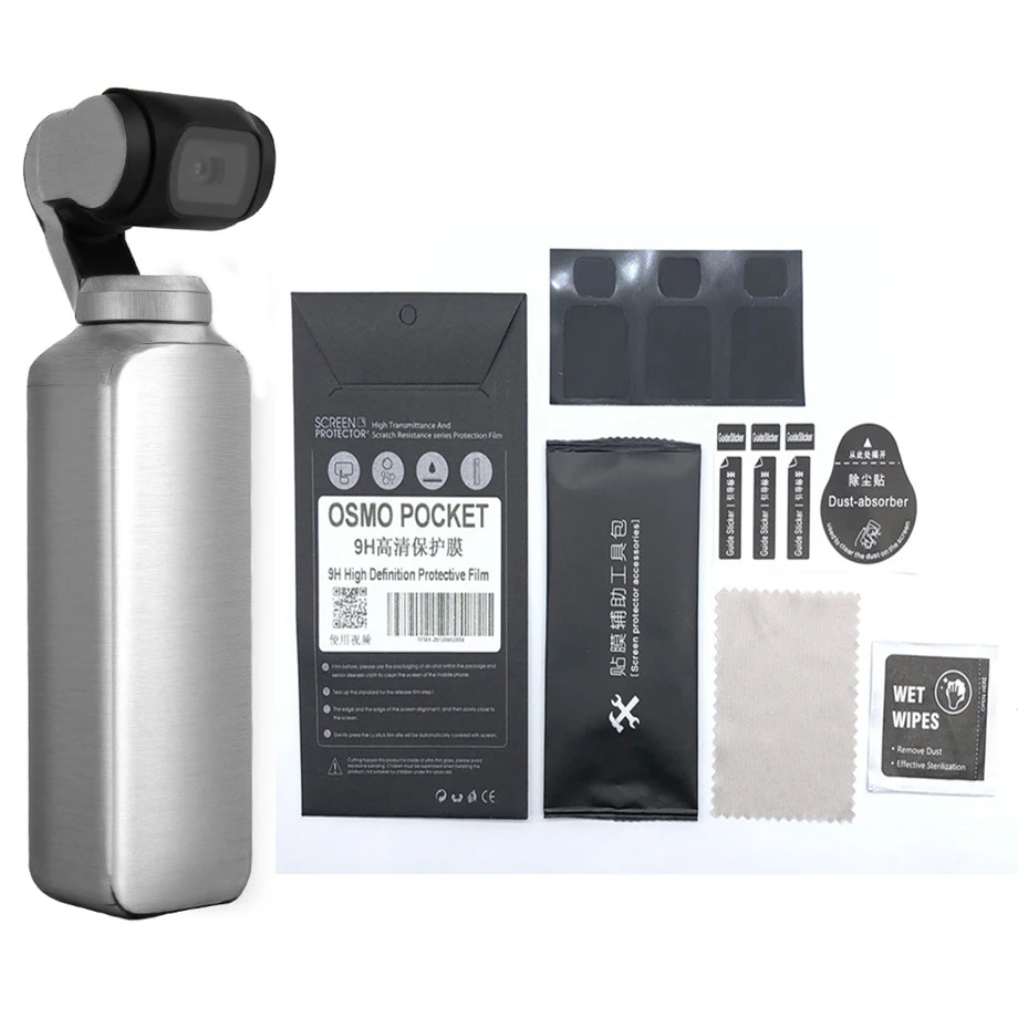 DJI OSMO POCKET Protective Film Stickers Skin Decal and 3+3pcs Screen Film Camera Lens Protective Film for OSMO POCKET-4