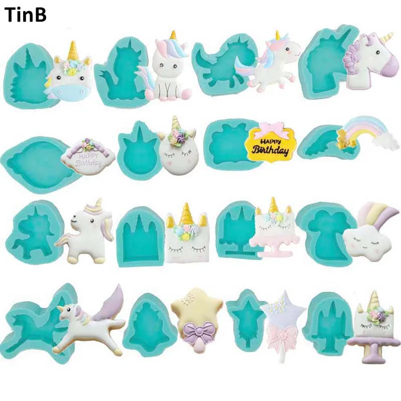 

2018 Unicorn Mold Silicone Mold Fondant Cake Decorating Tools Unicornio Mould Silicone Form Birthday Party Chocolate Gumpaste