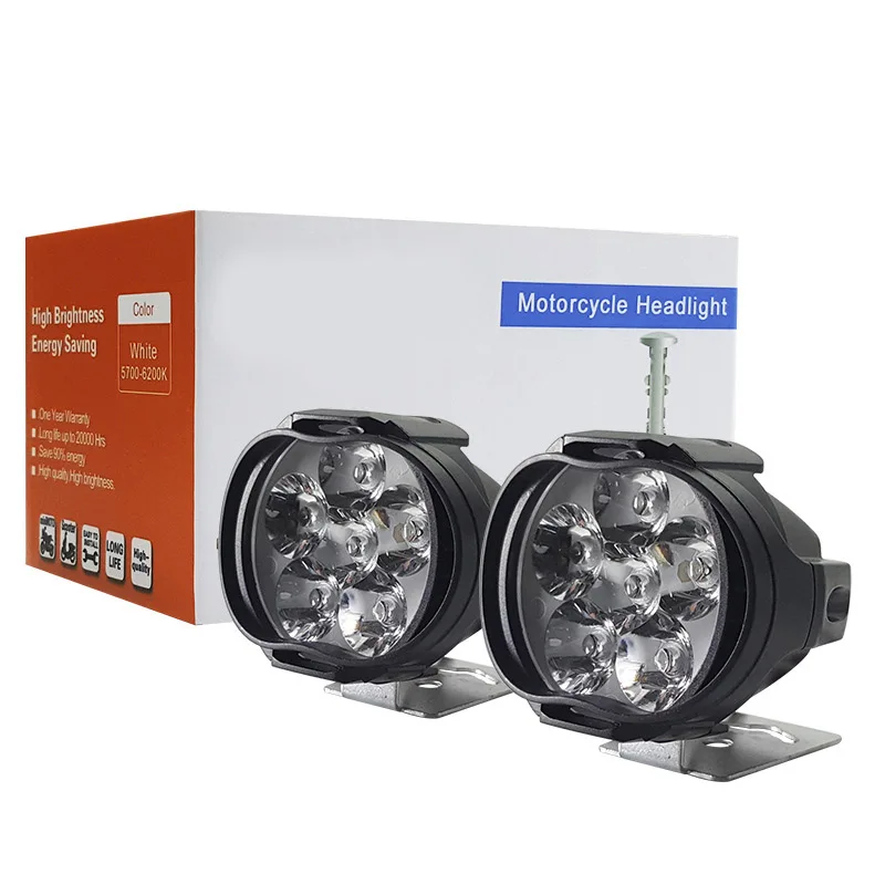 

2pc Led Work Light 15W 1500LM Moto Motorcycles 9 Led Headlight Lamp Scooters Fog Light Working Spotlight 6000K