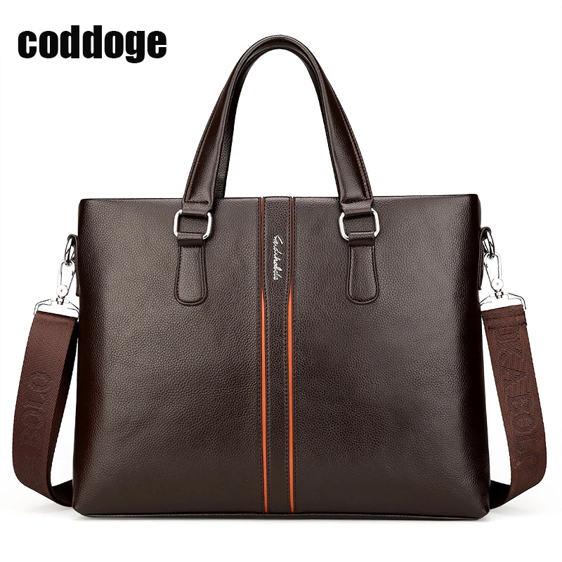 Mens Office Laptop Bags Leather Business Briefcases Shoulder Computer