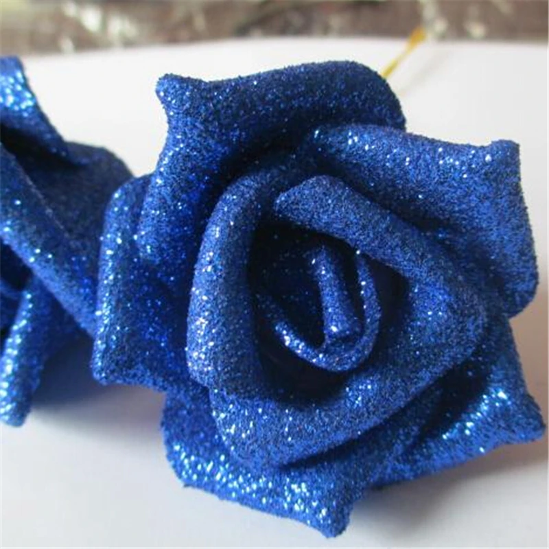 Real Touch PE Foam Artificial Glitter Flowers Rose Heads Christmas Party  Wedding Home Decoration Flower DIY Kissing Ball - AliExpress