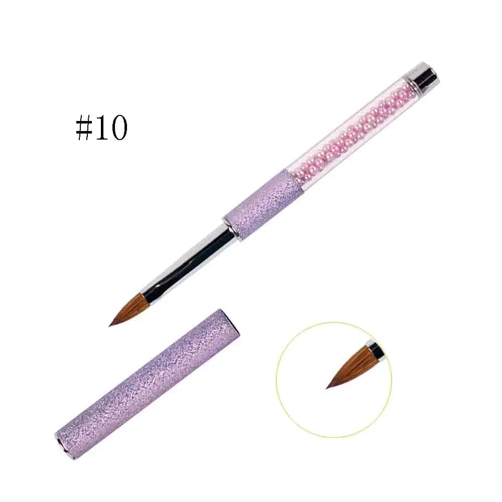 BQAN 1 шт.#8#10#12#14#16#18#20 колинский Соболь акрил#10 кисть для дизайна ногтей УФ-гель Кисть-ручка для резьбы жидкий порошок DIY Рисунок ногтей