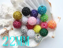 Grande atacado 50 pçs/saco 20mm mix cor redonda strass pavimentar contas, grossos solta strass bubblegum grânulos!!!